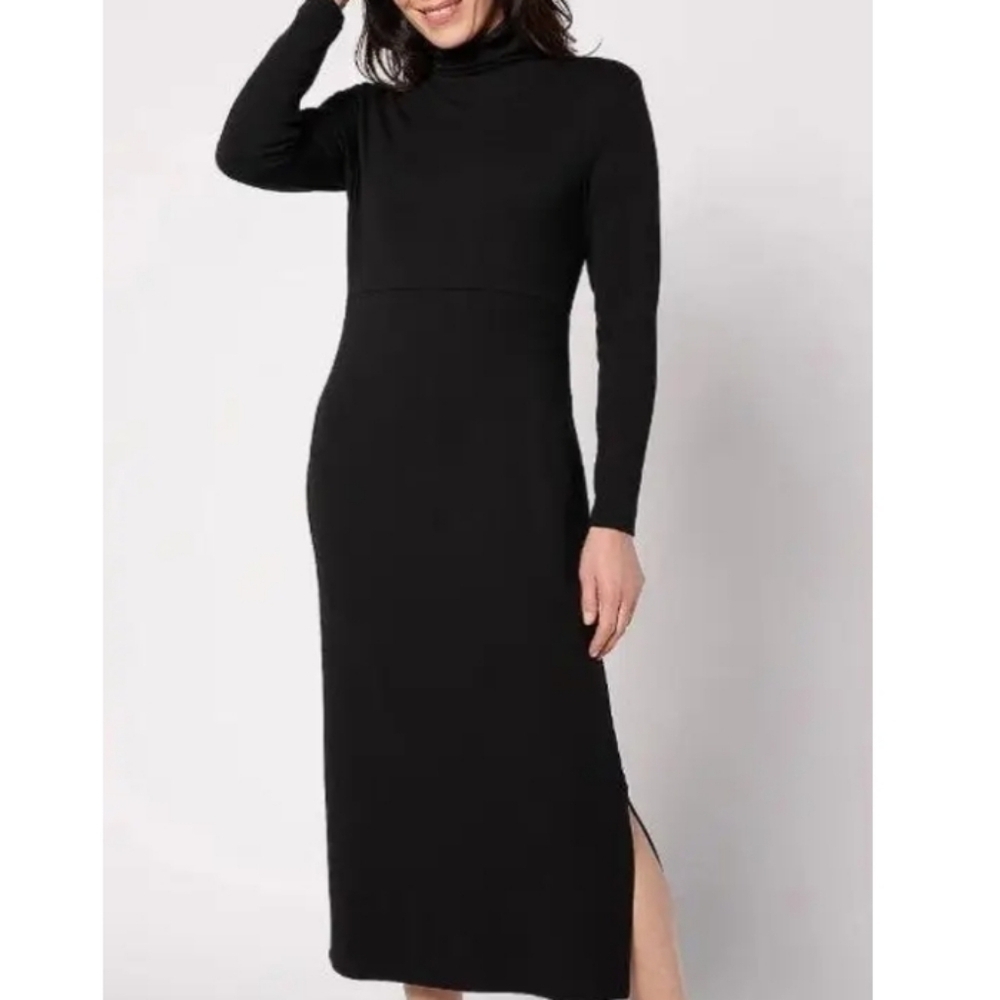 NWT Women With Control Blue Turtlrneck Midi Dress    Size XL